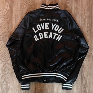 Tegan & Sara LY2D Love You 2 Death Black Bomber Jacket Size Small